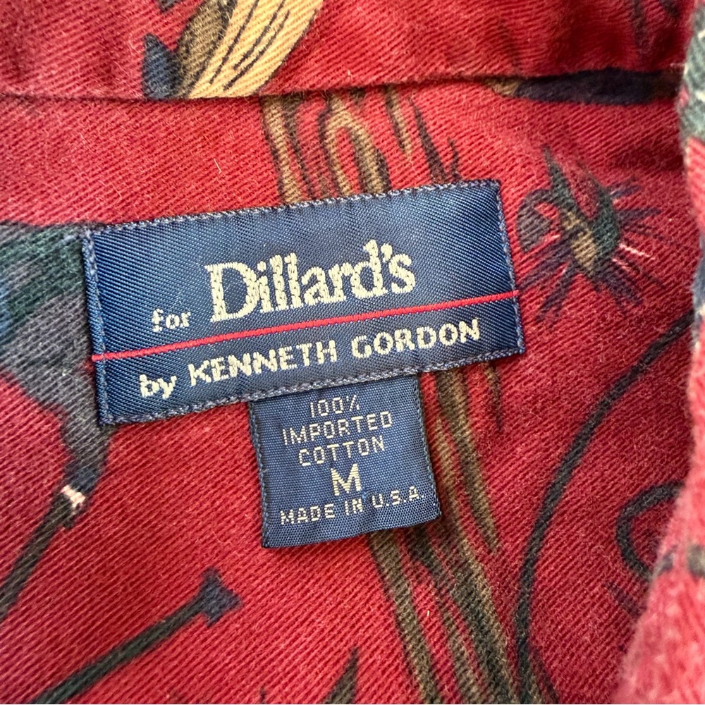 Red Patterned Fishing Men's Shirt - Picture 4 of 4